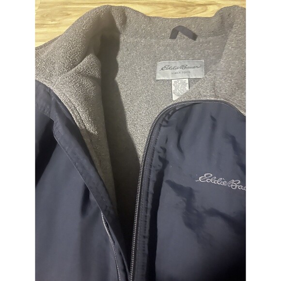 Eddie Bauer Men's Large Jacket Full Zip‎ Blue Nylon W/ Lining & Insulation - Picture 4 of 9